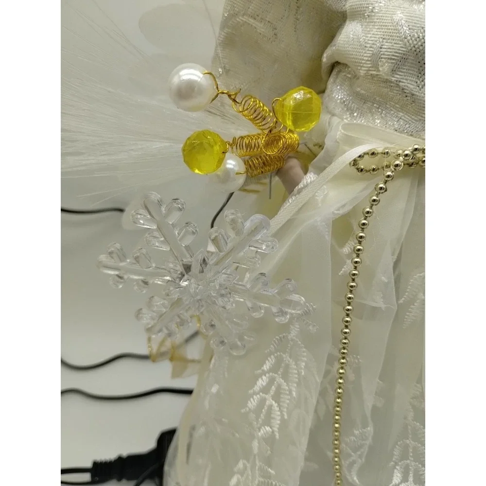 Beautiful Fiber Optic Lighted Christmas Angel Tree Topper 13 Inches